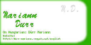 mariann durr business card