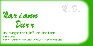 mariann durr business card